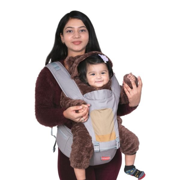 Infantso Premium Hip Seat Baby Carrier with 6 Adjustable Carry Positions, Carrier for 0 to 3 Years Baby with Hip Seat, Kangaroo Style Bag, Baby Carrying Bag for Newborn to Toddler, Weight Upto 15kgs