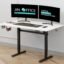 JIN OFFICE Octave Height Adjustable Table Electric | Sit Stand Desk, 2 Year Warranty, 80 Kg Wt. Cap| Standing Desk with Memory Preset, Cup Holder| Stability Crossbar| White 1500*750mm/25mm Thick Top