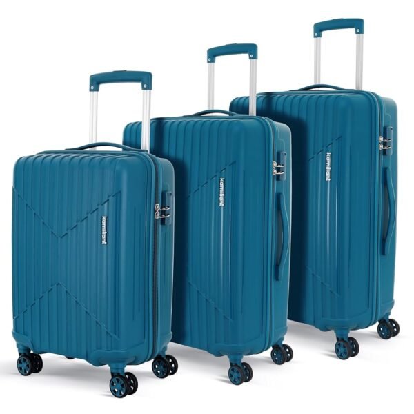 KAMILIANT by American Tourister Savvy | Trolley Bag Set of 3 (55+70+80 cms) for Travel| Hard Case Polypropylene (PP) Suitcase | 360° 8-Wheel Luggage Trolley | Combination Lock | Deep Ocean