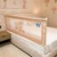 Kids Station 1 Side Premium Bed Rail Guard (5ft x 2.6ft / 150x80cm), Bed Railing for Baby Safety, Kids Toddler Bed Protector Side Walls, Adjustable Height, Portable & Foldable (Beige)