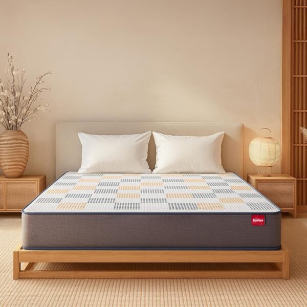 Kurlon Dual 4 Inch Mattress| Queen Size Bed Mattress | Dual Comfort Support | Hypoallergenic & Comfortable | Soft & Firm Feel | Reversible Design | HR Foam | 78x60x4 | 10 Years Warranty