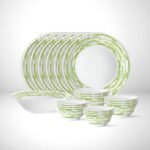 Larah by Borosil Silk Series Opalware Dinner Set | 19 Pieces for Family of 6 | Microwave & Dishwasher Safe | Bone-Ash Free | Crockery Set for Dining & Gifting | Plates & Bowls (Aura)