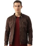 Leather Retail Coffee-Colored Suede Jacket For Men's