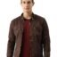Leather Retail Coffee-Colored Suede Jacket For Men's