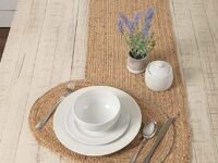 Live Beautiful ! Heat Resistant Dining Table Runner for Dining Table for Party, Modern Dining Room (Natural Jute, 14"X54" inch Oval)