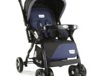 LuvLap Galaxy Baby Stroller, Pram for Baby with 5 Point Safety Harness, Spacious Cushioned seat with Multi Level seat Recline, Easy Fold, Lightweight Stroller for 0 to 3 Years (Black)