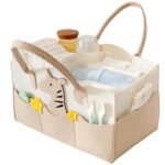 MOM CARE Baby Diaper Storage Organizer Nappies Bag For Mother Stylish Storage Bag For All Newborn Baby Products Nursery Basket - Brown