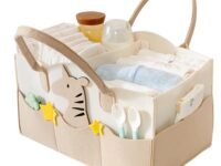 MOM CARE Baby Diaper Storage Organizer Nappies Bag For Mother Stylish Storage Bag For All Newborn Baby Products Nursery Basket - Brown