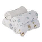 MOM'S HOME Pure Organic Cotton Baby Muslin Swaddle | Multicolour, 100x100 cm | Pack of 3