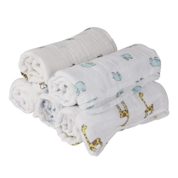 MOM'S HOME Pure Organic Cotton Baby Muslin Swaddle | Multicolour, 100x100 cm | Pack of 3