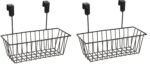 Metal Multipurpose Cabinet Door Organizer – Black Powder Coated Under Shelf, Over Door Kitchen Storage Basket, Cabinet Basket Rack Holder Hanging Organizer - (Black) (Pack of 2)