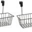 Metal Multipurpose Cabinet Door Organizer – Black Powder Coated Under Shelf, Over Door Kitchen Storage Basket, Cabinet Basket Rack Holder Hanging Organizer - (Black) (Pack of 2)