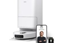Mova E40 Ultra Robot Vacuum Cleaner with Mop Function & Auto Empty, 19,000 Pa Suction, MaxiReach Mop T, Tangle-Free Side Brush, 80ml Water Tank, All-in-One Station for 75 Days Cleaning, White