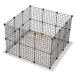 Multipurpose Organiser for Dog/Cats/Small Pets|Playing/Sleeping Cabinet for Dogs/Cats/Small Pets | Foldable House for Bed/Cage for Little Pets (Black, 24 Panels)
