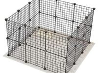 Multipurpose Organiser for Dog/Cats/Small Pets|Playing/Sleeping Cabinet for Dogs/Cats/Small Pets | Foldable House for Bed/Cage for Little Pets (Black, 24 Panels)