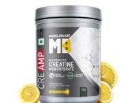 MuscleBlaze Micronised Creatine Monohydrate CreAMP Powder, Citrus Blast (80 Servings, 320g) | Trustified Certified Creatine