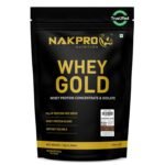 NAKPRO NUTRITION Gold Whey Protein Concentrate & Isolate 1kg Chocolate flavour | 25.5g Protein | Trustified Certified