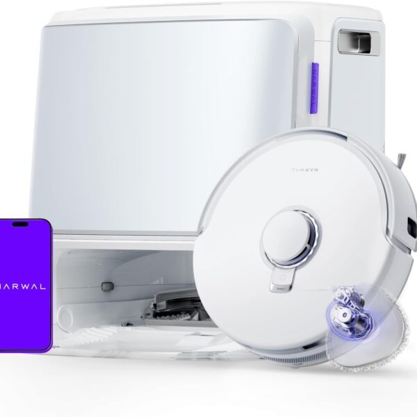 NARWAL Freo Z10 Robot Vacuum & Mop, 120-Day Dust Bin, Tangle-Free Brush, Self-Cleaning, Corner Mop, 15000Pa Suction, Smart Dirt Sensors, Works with Google, Alexa, Siri & App