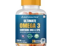NATURALTEIN Omega-3 Fish Oil 1250mg Triple Strength Softgel Capsules | 450mg EPA & 300mg DHA in Triglyceride Form for Better Absorption | Heart, Brain, Eye & Joint Support | Glyphosate-Free | 30 Softgel Capsules | 30 Day Supply