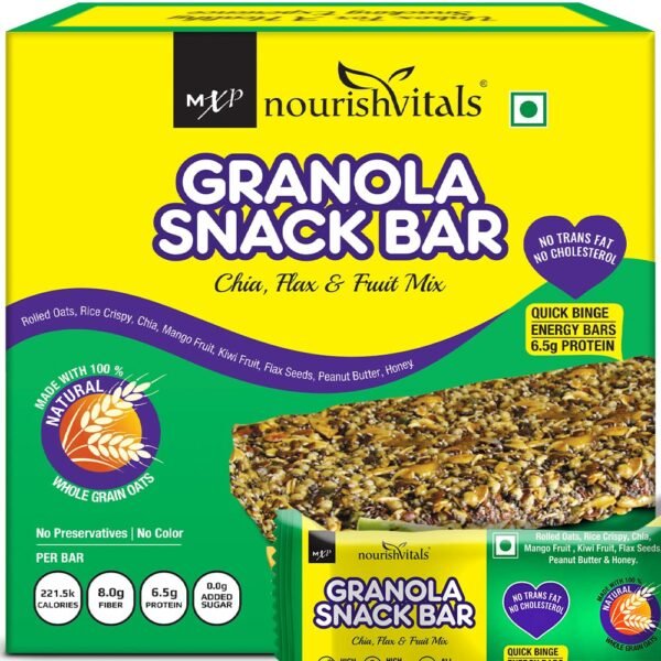 Nourish Vitals Granola Snack Bar - 250g (Chia, Flax Fruit Mix)