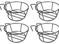 ORCHID ENGINEERS Flower pot stand For Railing planters | Plant stand/ Gamla stand for Balcony decoration items outdoor | Plant stands for balcony | Flower pot stand indoor ( PACK of 4) Black