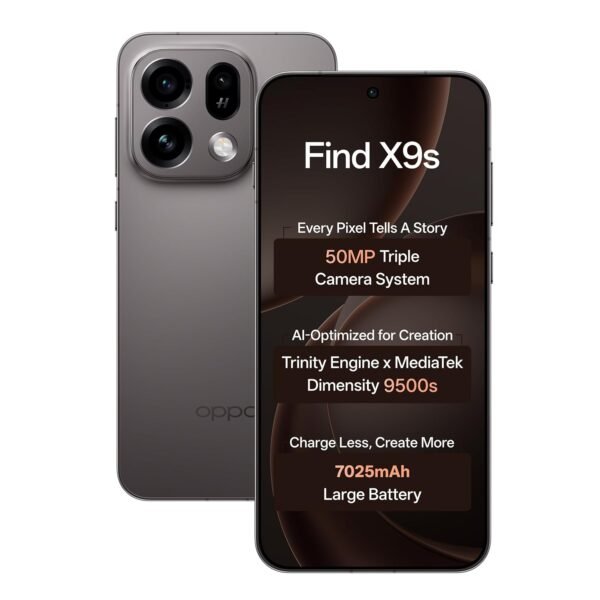 Oppo Find X9s(Midnight Grey,12+256GB) | Hasselblad Camera + 50MP Portrait | Dimensity 9500s | 7025mAh Battery+80W SUPERVOOC | IP69 -with No Cost EMI/Additional Exchange Offers