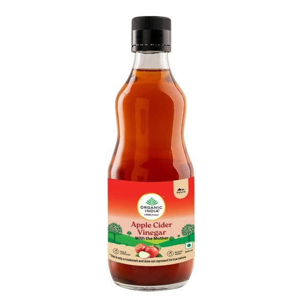 Organic India Apple Cider Vinegar with Mother of Vinegar, 500ml | Raw and Unfiltered ACV | Lab tested on 250+ Parameters | Made from Spanish Apples | Imported from Spain