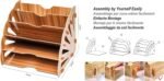 Ostin Wooden File Storage, Wood Office Desktop Stationery Expanding Filling Rack Tray Holder Organizer Creative Desktop Organizer Rack File Rack (Round stand)