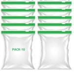 PACK-10 Zip Lock Bags For Food Storage - Reusable Zip Lock Pouch - Durable And Leakproof Ziplock Bags For Food Organization - Bpa Free, Eco-friendly, Zip 'n' Lock Bag With Slider- Ur-824