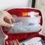 PVC First Aid Bag - First Aid Kit Bag Empty For Home Outdoor Travel Camping Hiking, Mini Empty Medical Storage Bag Portable Pouch, Red