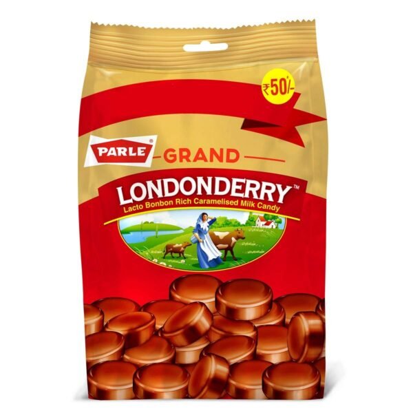 Parle Grand Caramel Londonderry Pouch, 198g - 217.8 Grams (Item Weight May Vary)