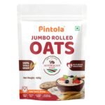Pintola Oats 400g, Rolled Oats, Diet Food, Weight Management, Natural Whole Grain, High in Fibre & Protein, Jumbo Rolled Oats, Breakfast Cereals, Gluten Free Oatmeal, Dalia Porridge