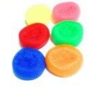 Plastic Round Nylon Scrubbers for Teflon pots and Pans Cleans up Big Messes Safe for Non-Stick cookware, Floor, Tile Cleaning & Also for Bath, Multicolour, Pack of 6