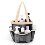 Portable Caddy for College Dorm Room Essentials with 8 Mesh Storage Pockets, Oxford Hanging Tote Basket, Quick Dry Shower Bag Organizer for Bathroom,Beach,Swimming,Gym,Travel essentials. (Grey)