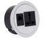 Power Grommet Socket with LAN Port for Desktop, Workstation, Computer, Desk/Table, Kitchen, Office, Home and More (Silver)