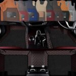 Premium 7D Car Mat Full Set for Honda City (Model : 2020-2026) || Luxury Leather Dual-Stitch Full Set 7D Car Floor Mat || 100% Waterproof || Color : Black-Red (Design-1)