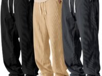 Preneum Men Mid Rise Poly Cotton Loose Fit Trouser|Korean Style Travel & Lounge Wear with Pockets (Available in Plus Size)