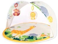 R for Rabbit First Play Safari Baby Play Gym, Activity Play Gym Mat, Portable Playmat with Soft Hanging Toys for 2+ Month Babies, Infant, Toddlers (Orange), Pack of 1