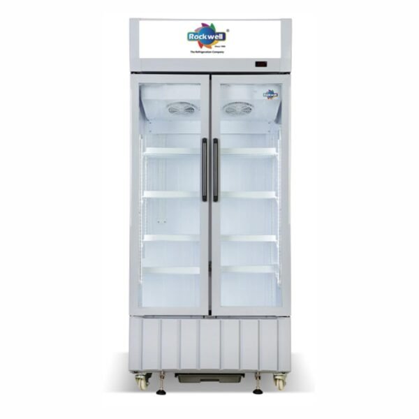 ROCKWELL RVC600A Visi Cooler, Double Glass Door, 5+5 Shelves, LED Lighting, Heavy-Duty Cooling, Auto-Defogging, 4-Year Warranty