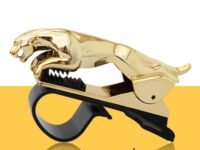 S2S Universal 360° Rotating Car Leopard Phone Clip Holder (Gold) - Compatible with Smartphones up to 6.5 Inch