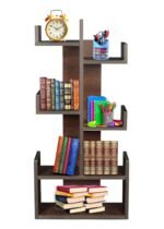 SBF Furniture Engineered Wooden Book Rack,Space Saver Book Shelf for Home Living Room and Office Table Top Free Standing Organizer,Laminated Finish Modern Book Shelve (KURTIZ_Brown)