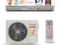 SHARP 1.5 Ton 3 Star 5-in-1 Convertible, Turbo Cool Technology, Anti-Corrosive Gold Fin Coating, Inverter Split AC, AH-SI18V3B-GC