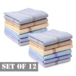 SPIN CART Cotton Premium Collection Handkerchiefs Hanky For Men - Pack of 12 - Multi Color XL
