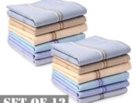 SPIN CART Cotton Premium Collection Handkerchiefs Hanky For Men - Pack of 12 - Multi Color XL