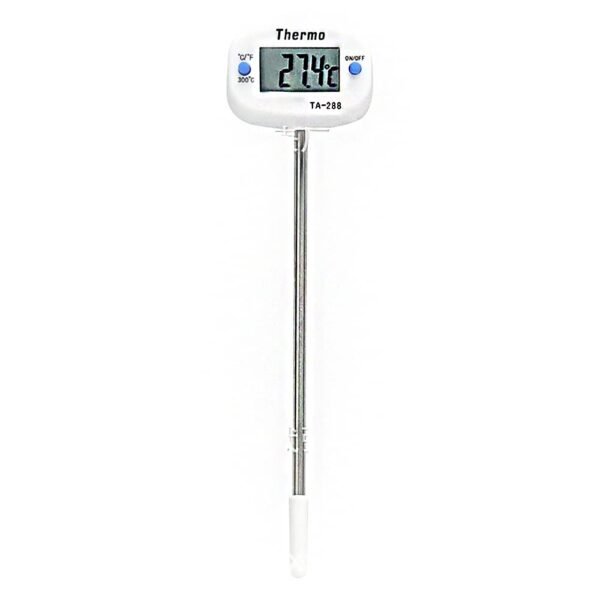 SYGA Digital BBQ Food Thermometer Instant Read Meat Candy Cooking Food Thermometer 180 Degree Rotatable Large Screen Long Probe for Kitchen Grill Meat Milk Yogurt Temperature - White