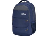 Safari Omega Pro Laptop Backpack With Raincover, 3 Compartments, Bottle Holder, Organizer, Unisex Bag For Boys & Girls, School/College/Office/Travel Bag, Color- Blue, 35L