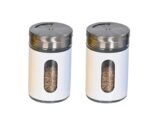 Salt and Pepper Jar Set for Dining Table, Salt & Pepper Container/Shakers for Kitchen, Spice Jars(Off White, Set of 2)
