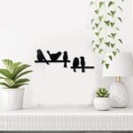 Sehaz Artworks 5 Bird Plaque Sign | Hanging Decoration items for Living Room | Balcony Decoration Items