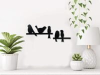 Sehaz Artworks 5 Bird Plaque Sign | Hanging Decoration items for Living Room | Balcony Decoration Items
