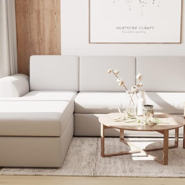 Sekar Lifestyle Lounge Series Rhs Fabric Sofa Set For Living Room (Grey, 4-Person Sofa)